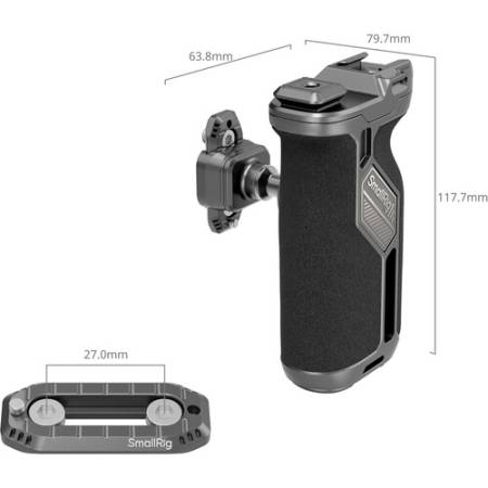 SmallRig H21 4485 zestaw, uchwyt boczny do klatek operatorskich z szybkozłączką HawkLock, obrót 360°_3